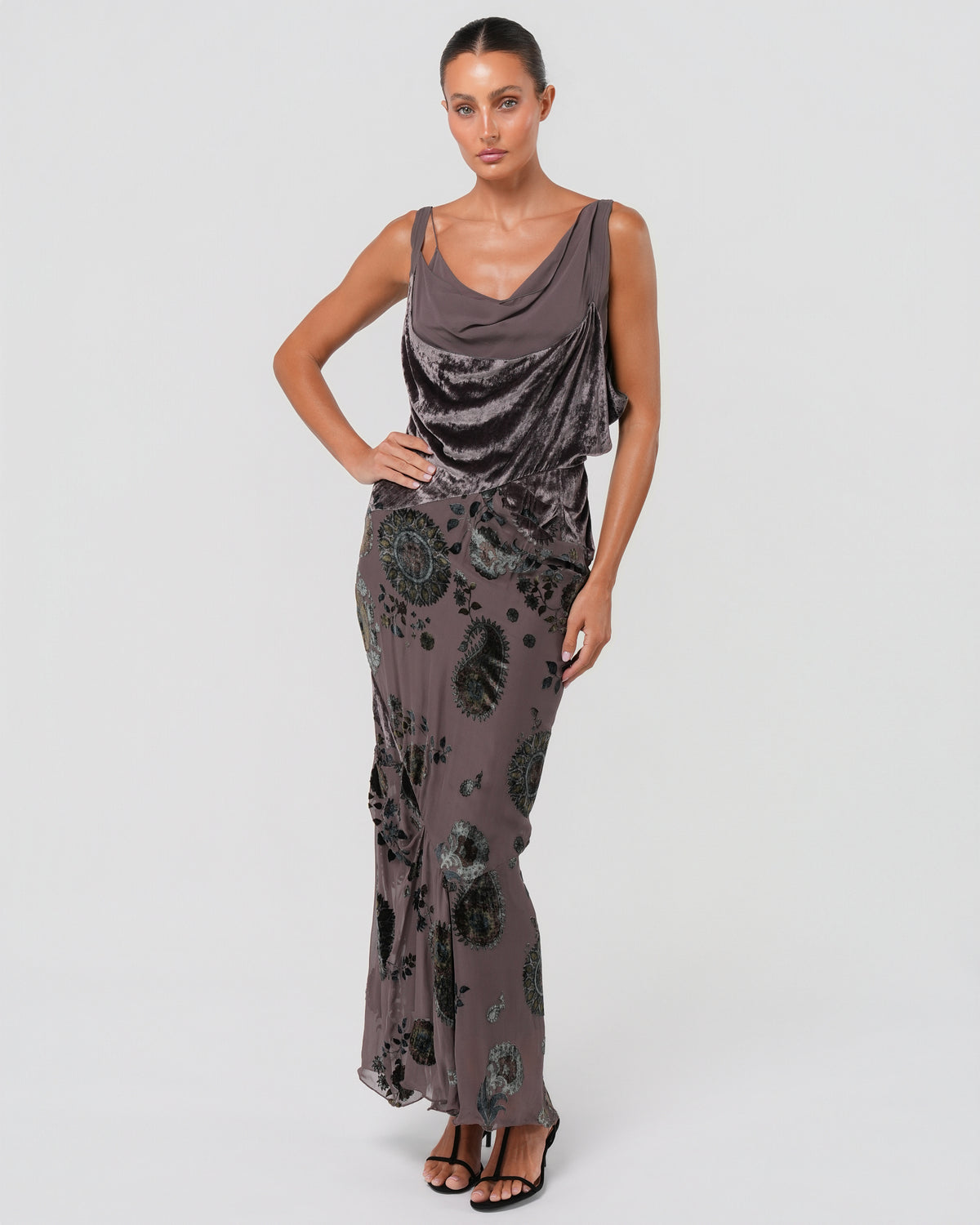 FW 2006 Silk and Devoré Velvet Gown