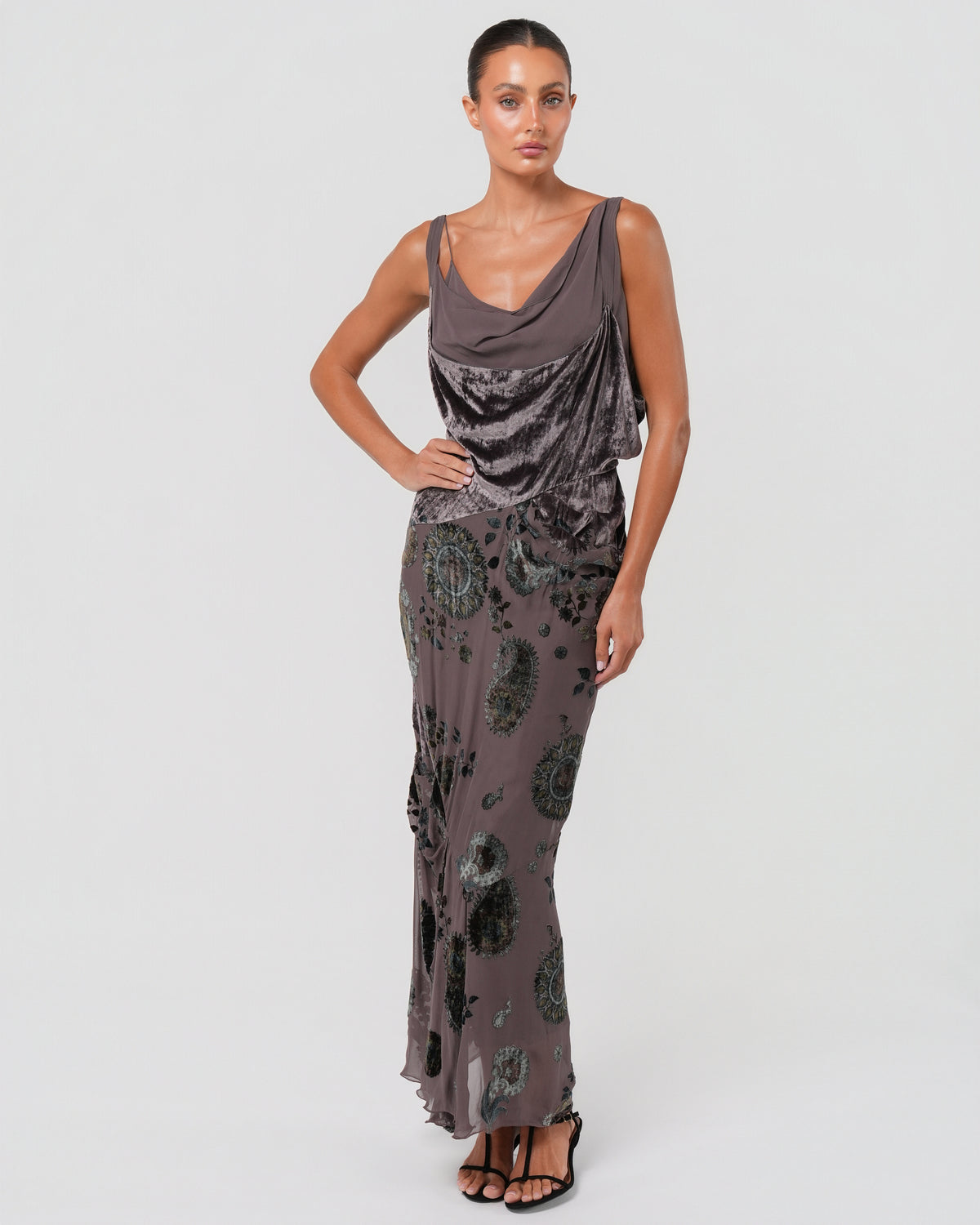 FW 2006 Silk and Devoré Velvet Gown