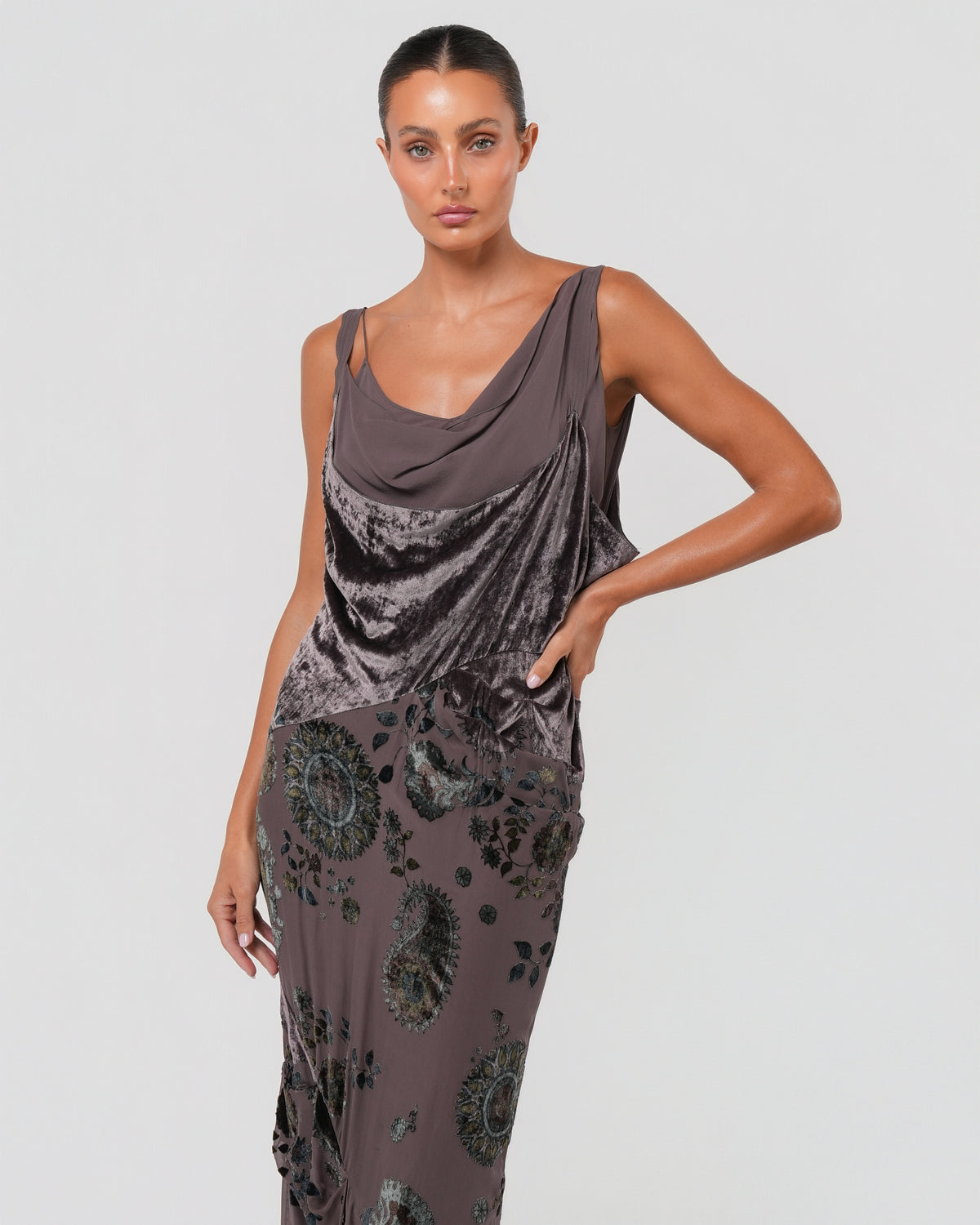 FW 2006 Silk and Devoré Velvet Gown