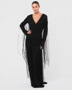 Beaded Fringed Gown