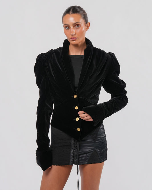 FW 1995 Runway Velvet Corset Jacket