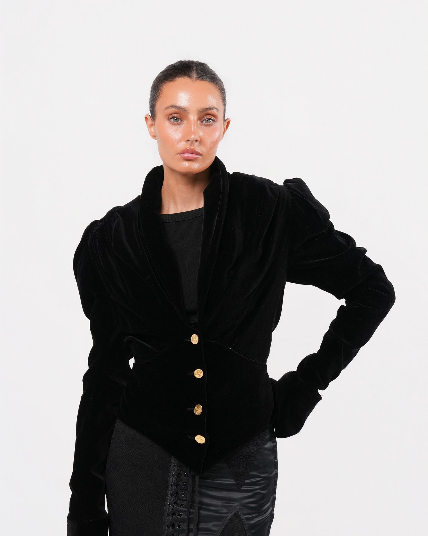 FW 1995 Runway Velvet Corset Jacket