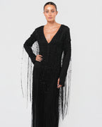 Beaded Fringed Gown