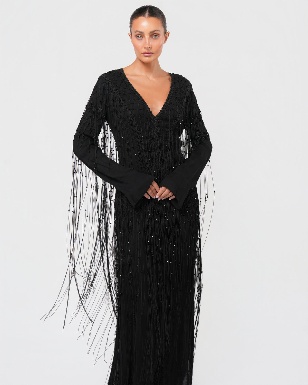 Beaded Fringed Gown
