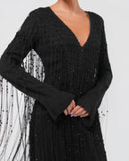 Beaded Fringed Gown