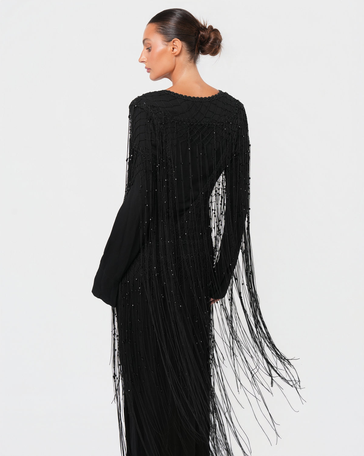 Beaded Fringed Gown