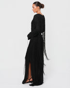 Beaded Fringed Gown