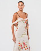 SS 2002 Multicolor Floral And Cheetah Print Dress
