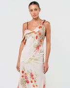 SS 2002 Multicolor Floral And Cheetah Print Dress