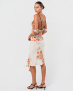 SS 2002 Multicolor Floral And Cheetah Print Dress