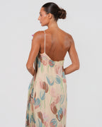 1970s Silk Chiffon Dress With Flower Detail