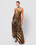 Tiger Print Silk Gown