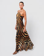 Tiger Print Silk Gown
