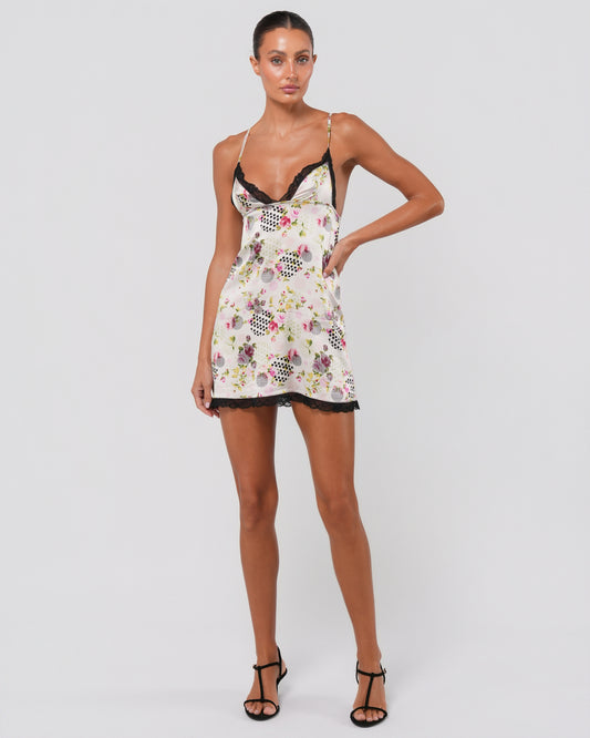SS 2004 Floral And Polka Dot Slip Dress