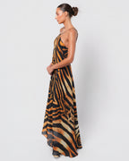 Tiger Print Silk Gown