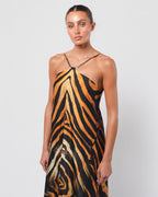 Tiger Print Silk Gown