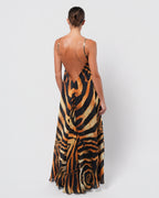 Tiger Print Silk Gown