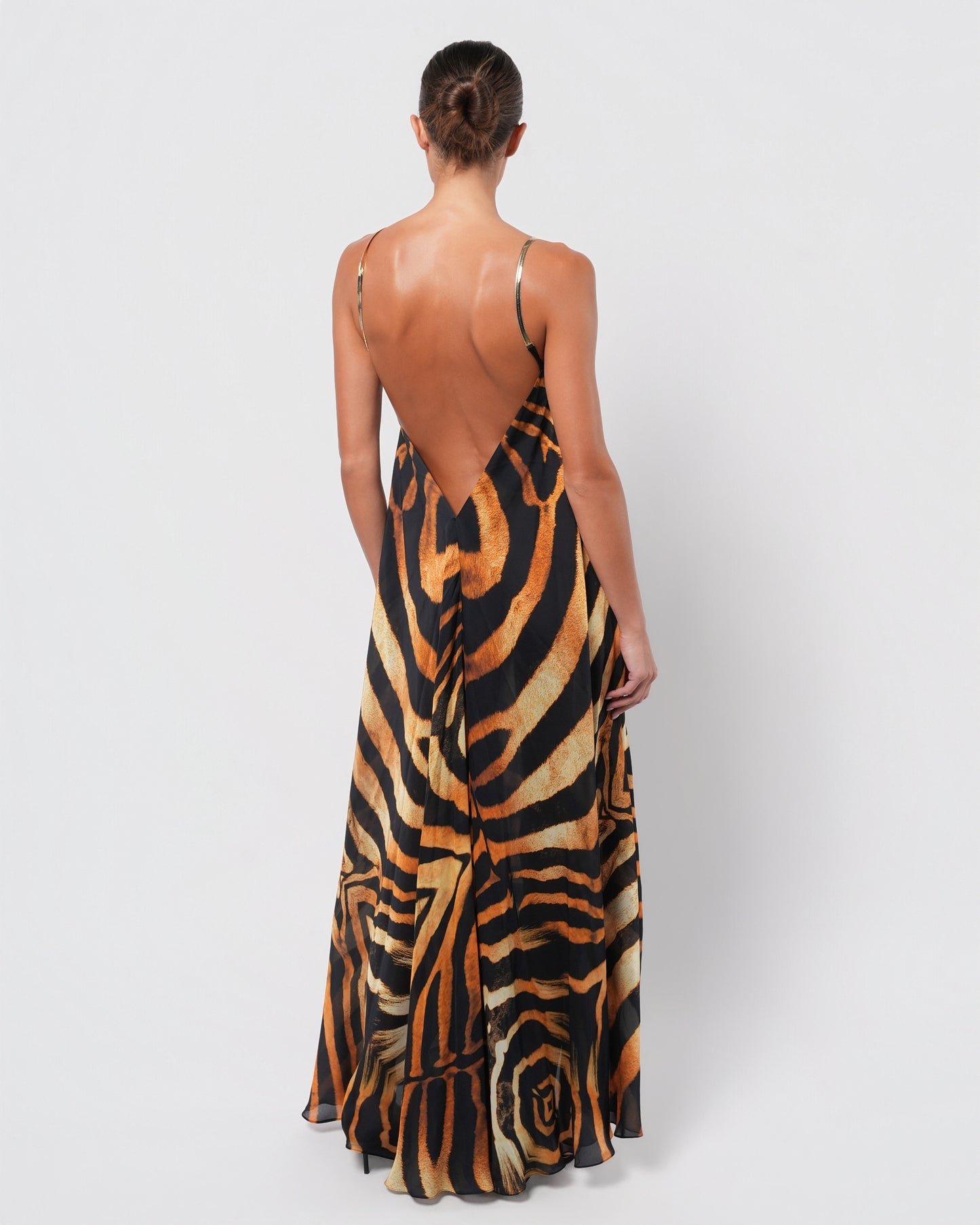Tiger Print Silk Gown