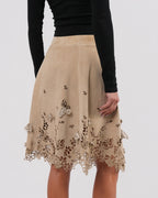 SS 2005 "It's Only A Game" Suede Lasercut Skirt
