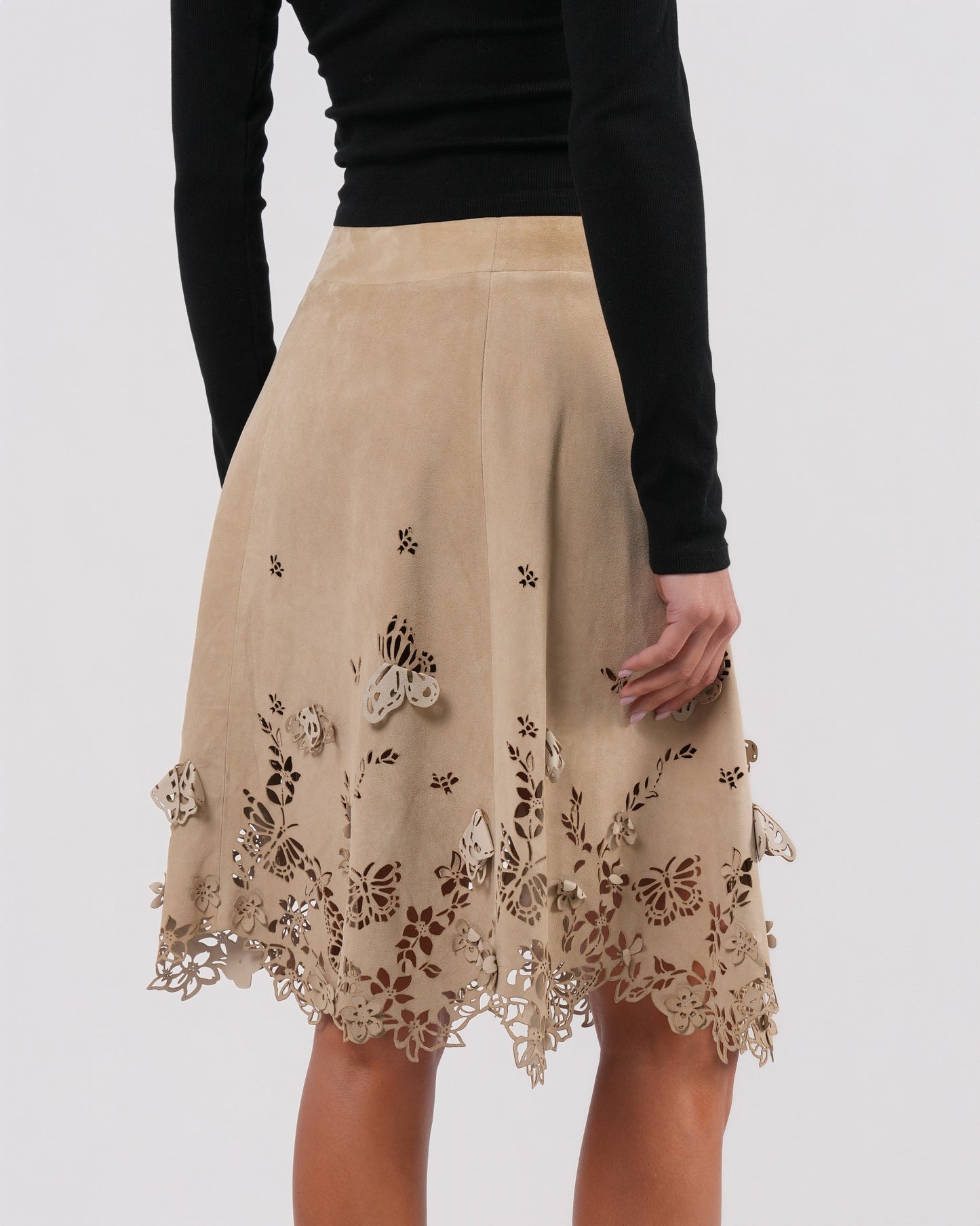 SS 2005 "It's Only A Game" Suede Lasercut Skirt