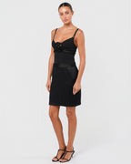 2004 Satin And Mesh Slip Dress With Flower