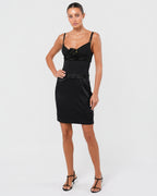 2004 Satin And Mesh Slip Dress With Flower