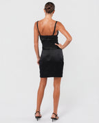 2004 Satin And Mesh Slip Dress With Flower