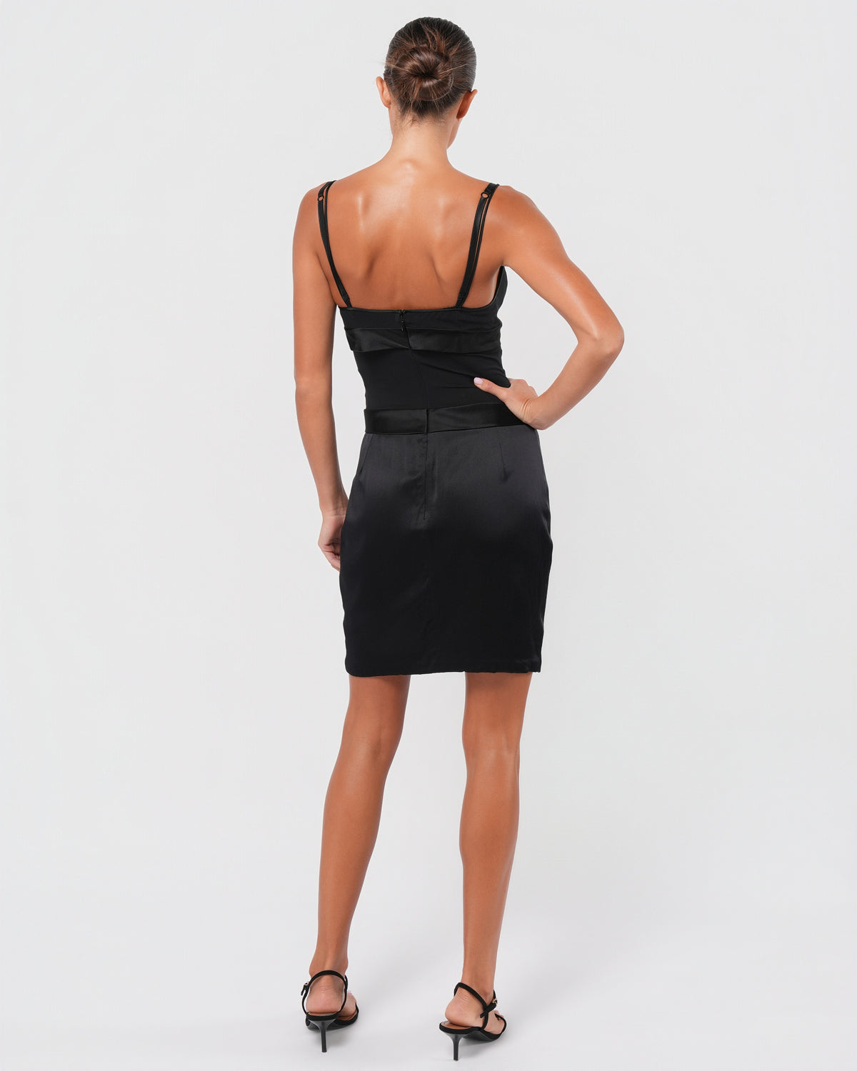 2004 Satin And Mesh Slip Dress With Flower