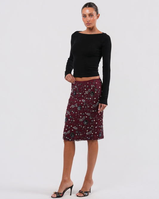 Floral Beaded Skirt