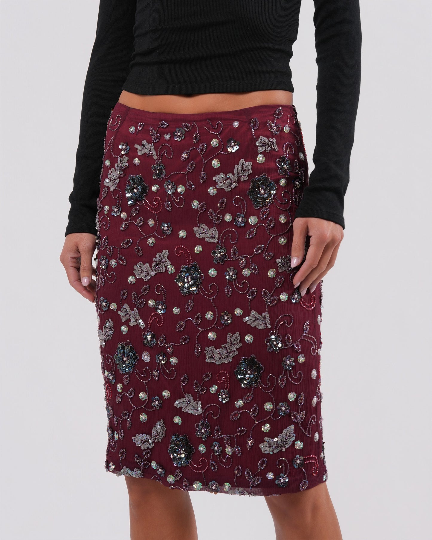 Floral Beaded Skirt