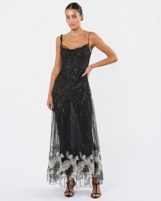 FW 2001 Tulle and Lace Overlay Gown