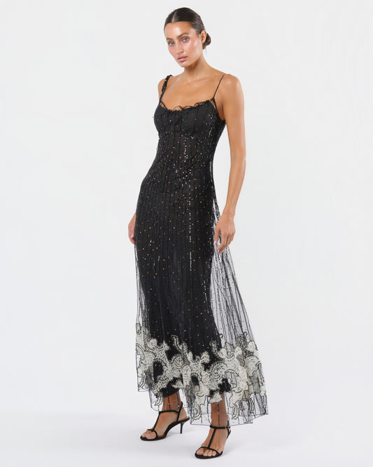 FW 2001 Tulle and Lace Overlay Gown