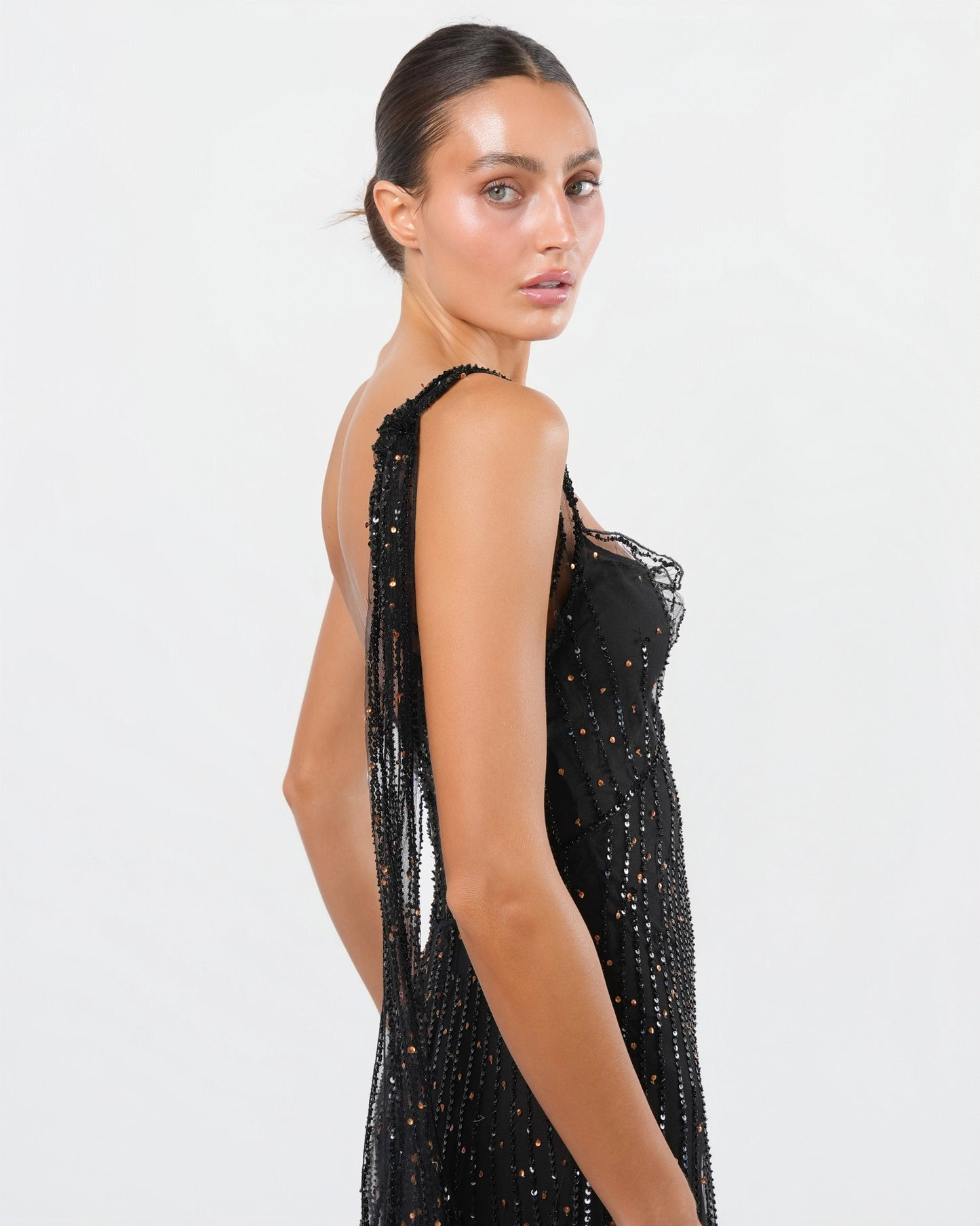 FW 2001 Tulle and Lace Overlay Gown