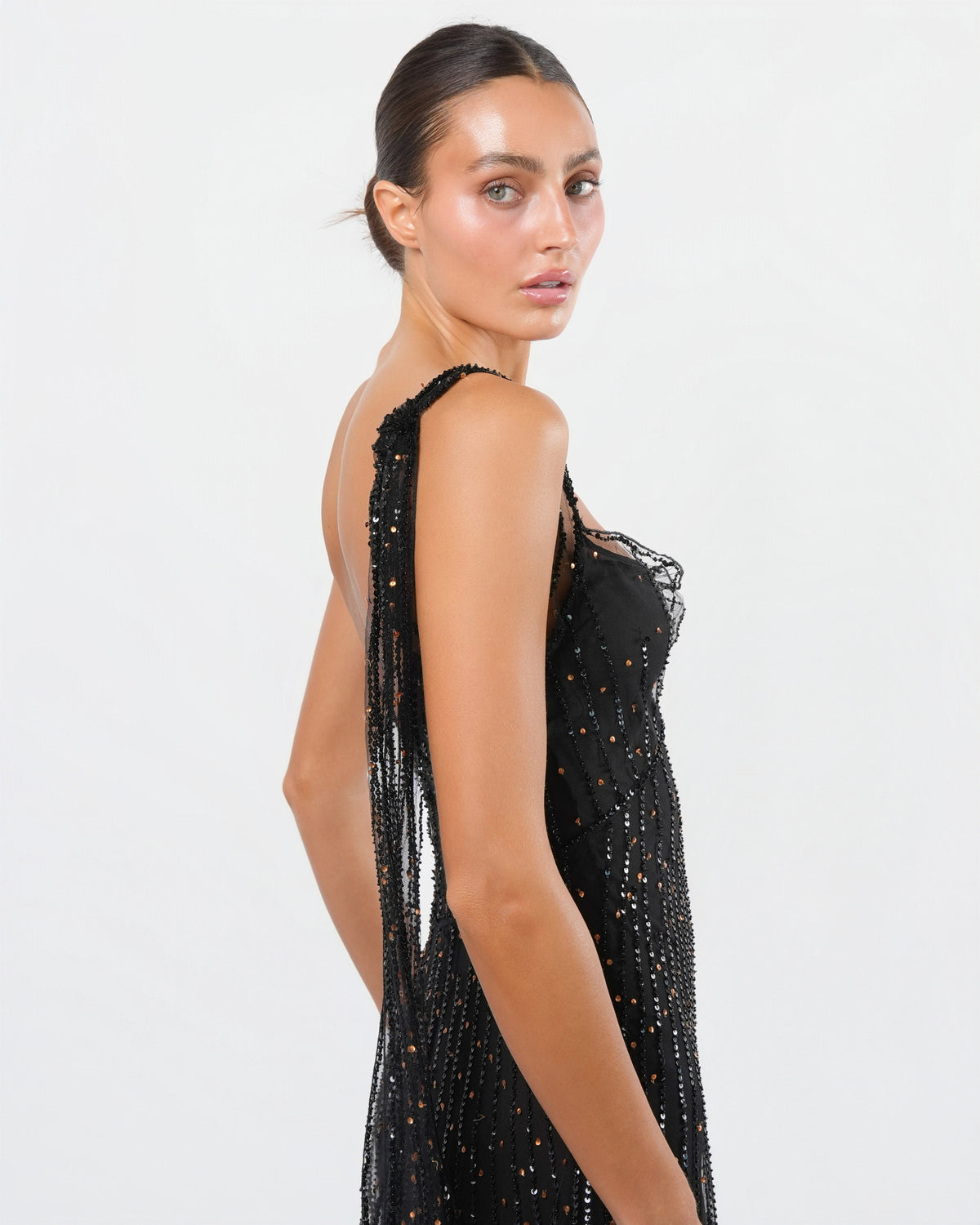 FW 2001 Tulle and Lace Overlay Gown
