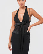 SS 2004 Halter Neck Silk Bow Dress