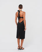 SS 2004 Halter Neck Silk Bow Dress