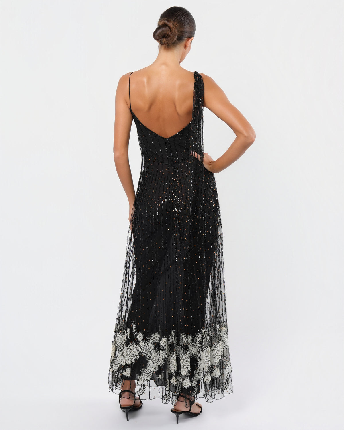FW 2001 Tulle and Lace Overlay Gown