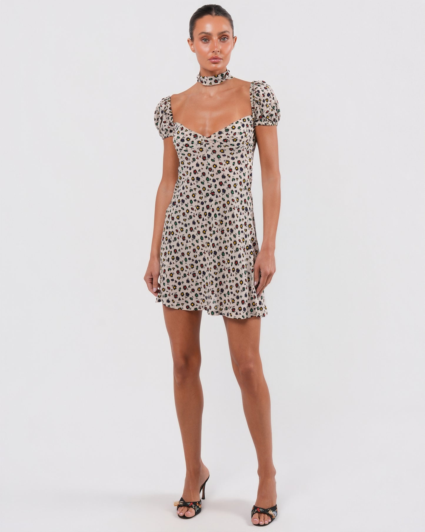 FW 2001 Runway Choker Floral Dress