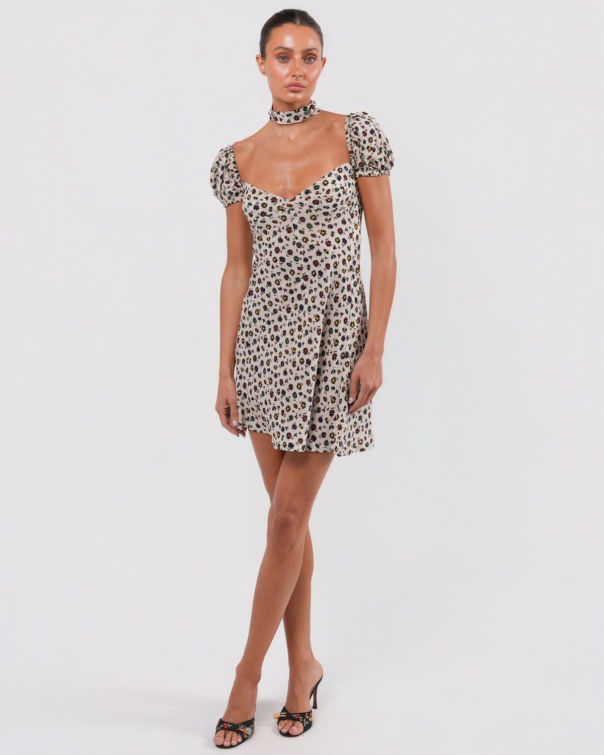 FW 2001 Runway Choker Floral Dress