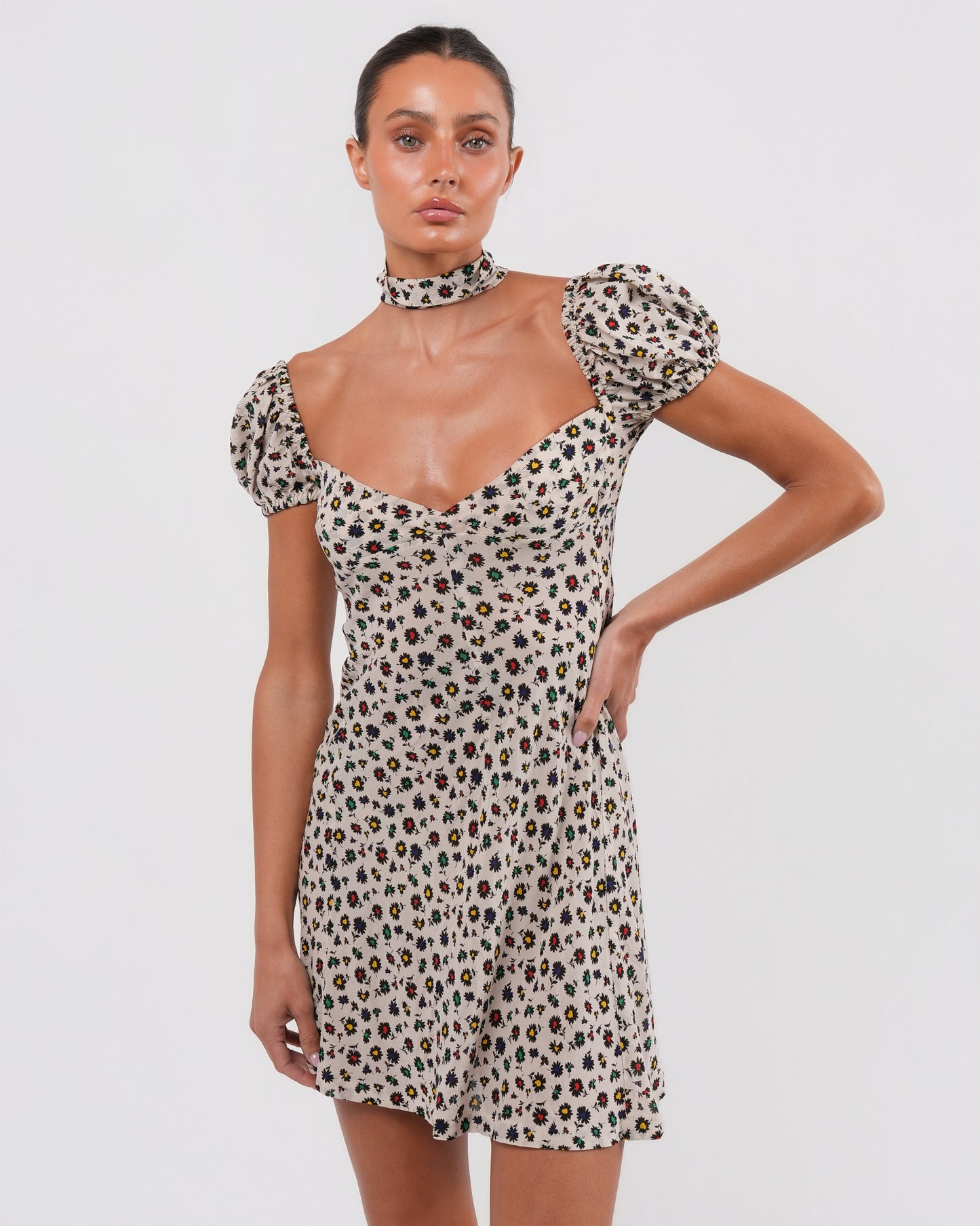 FW 2001 Runway Choker Floral Dress