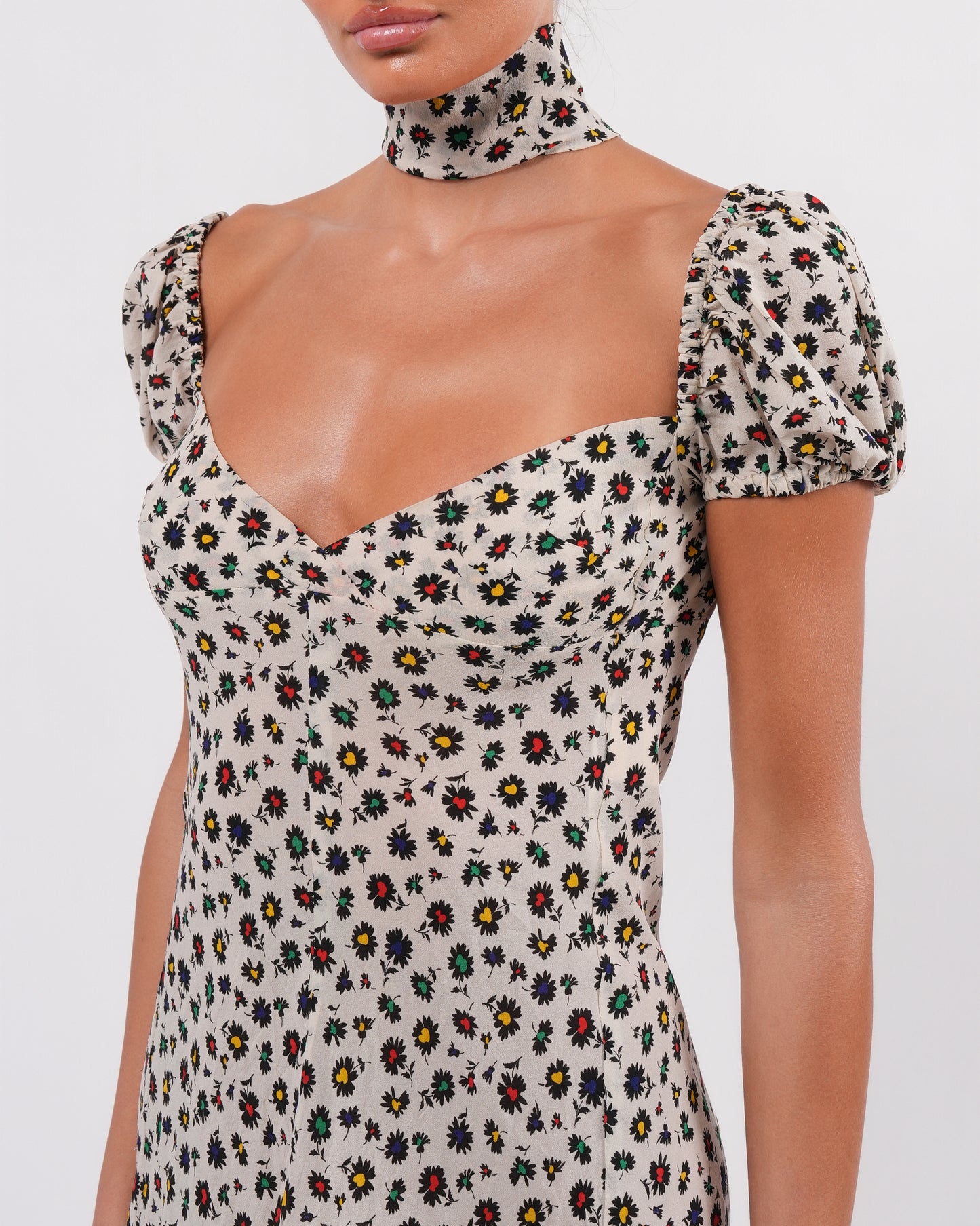 FW 2001 Runway Choker Floral Dress