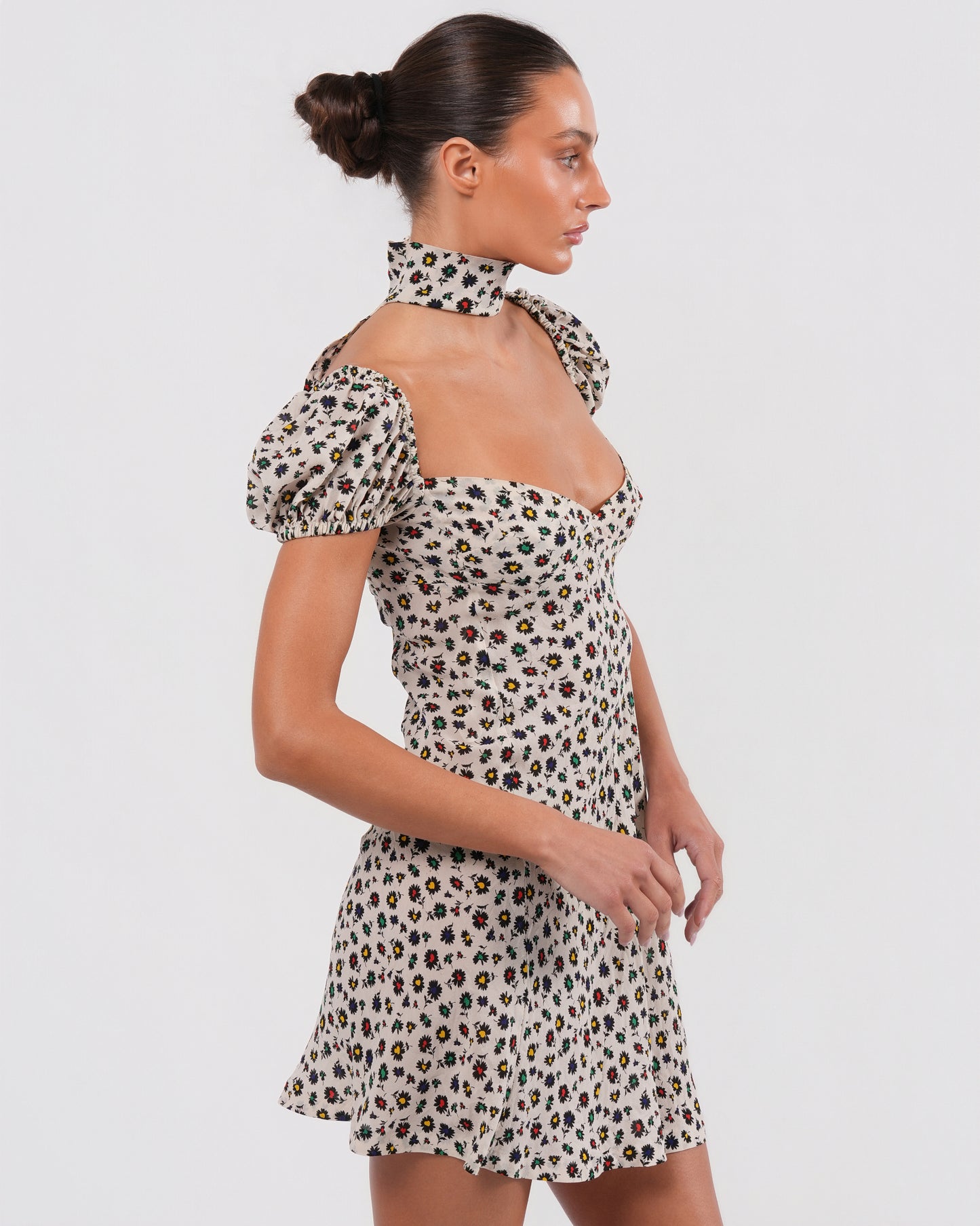 FW 2001 Runway Choker Floral Dress