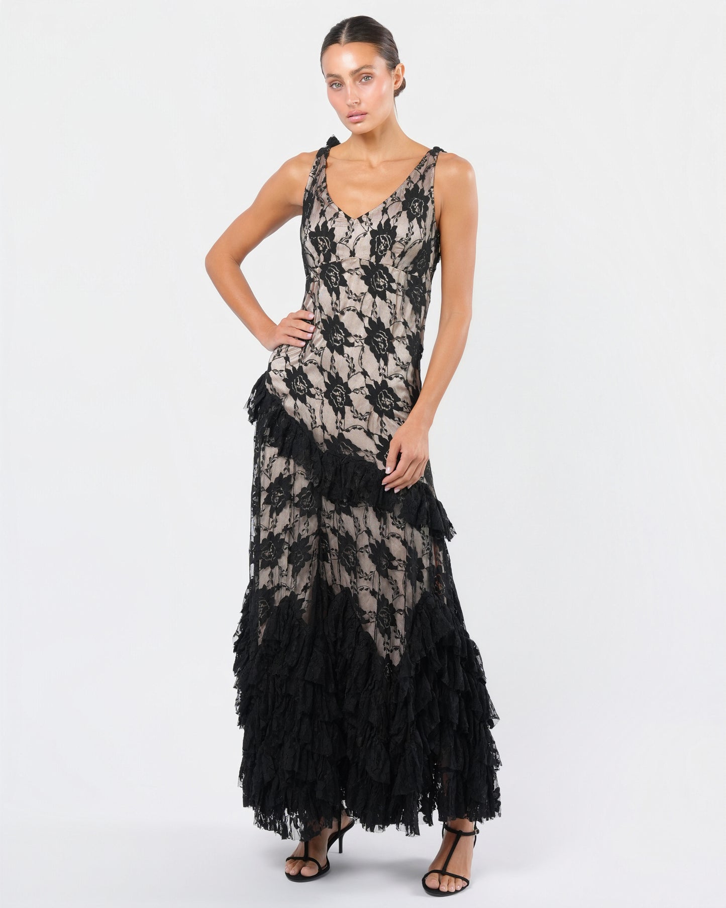 2010s Spanish-Inspired Lace Gown