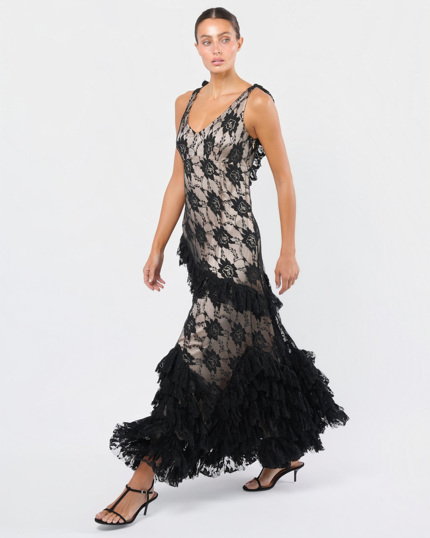 2010s Spanish-Inspired Lace Gown
