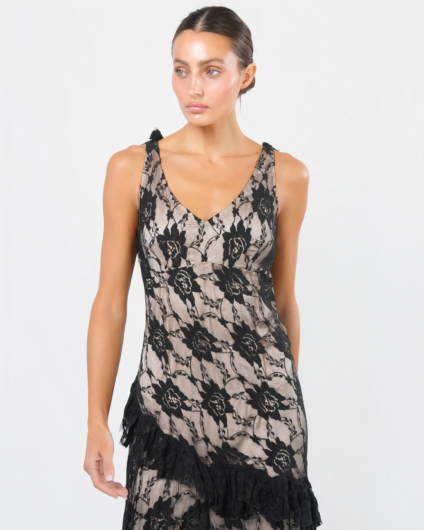 2010s Spanish-Inspired Lace Gown