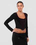 1990s Black And Purple Corset
