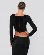 1990s Black And Purple Corset