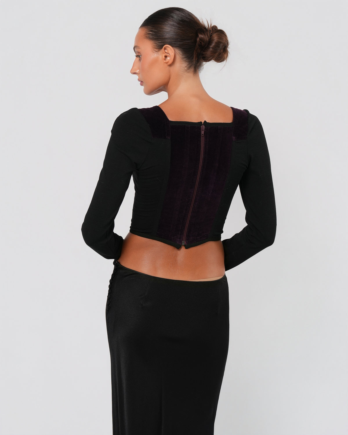 1990s Black And Purple Corset