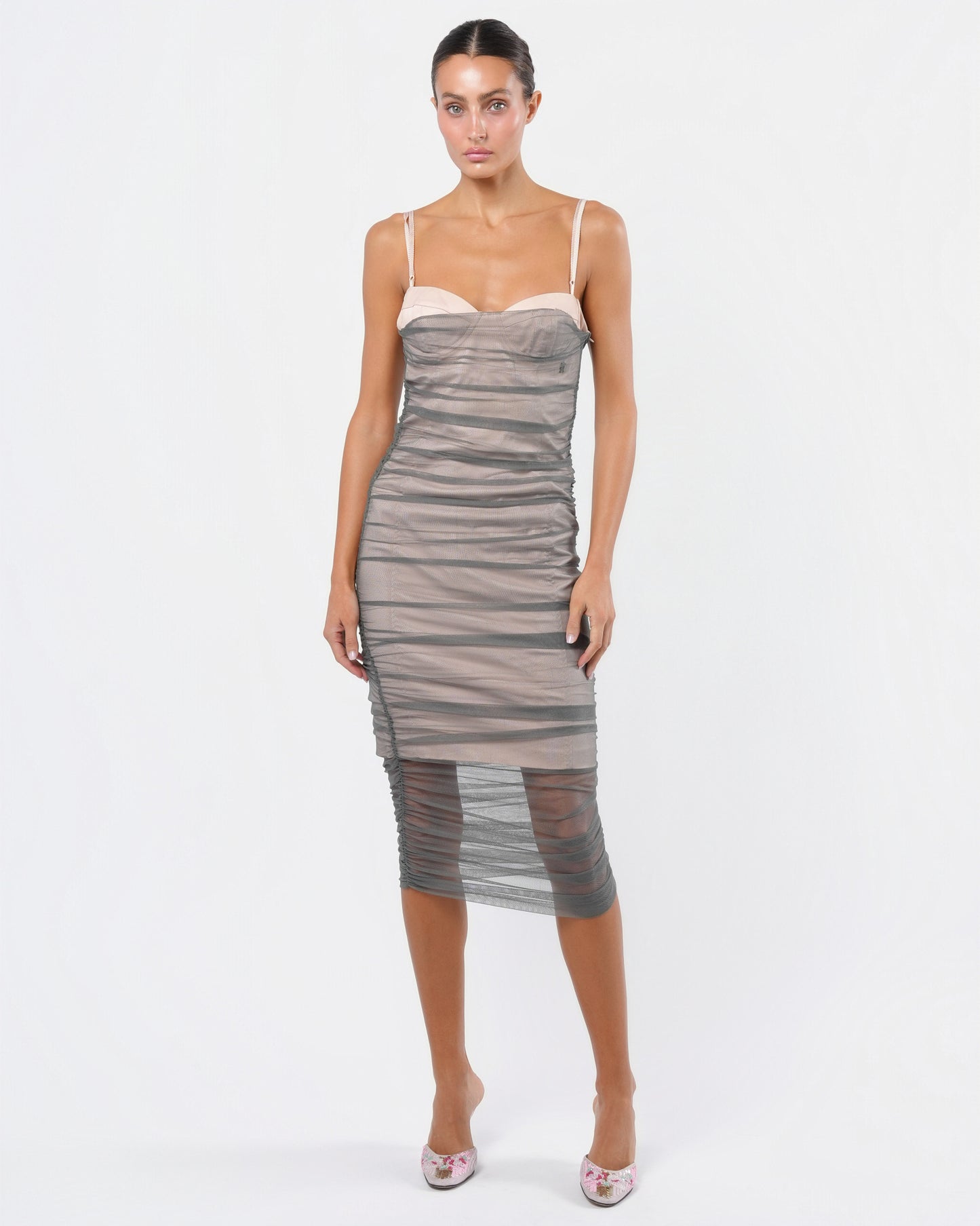 Mesh Overlay Dress