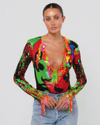 SS 2000 Psychedelic Print Bodysuit